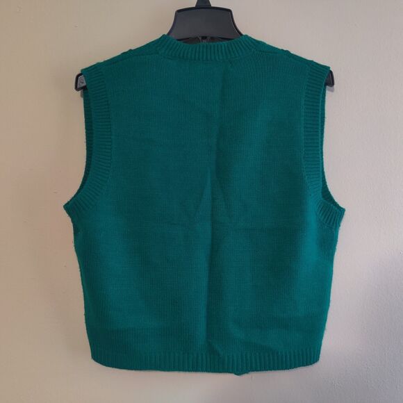 Karen Scott Petites Wool Blend Button Down Sweater Cardigan Womens Size PS Green - Picture 6 of 6